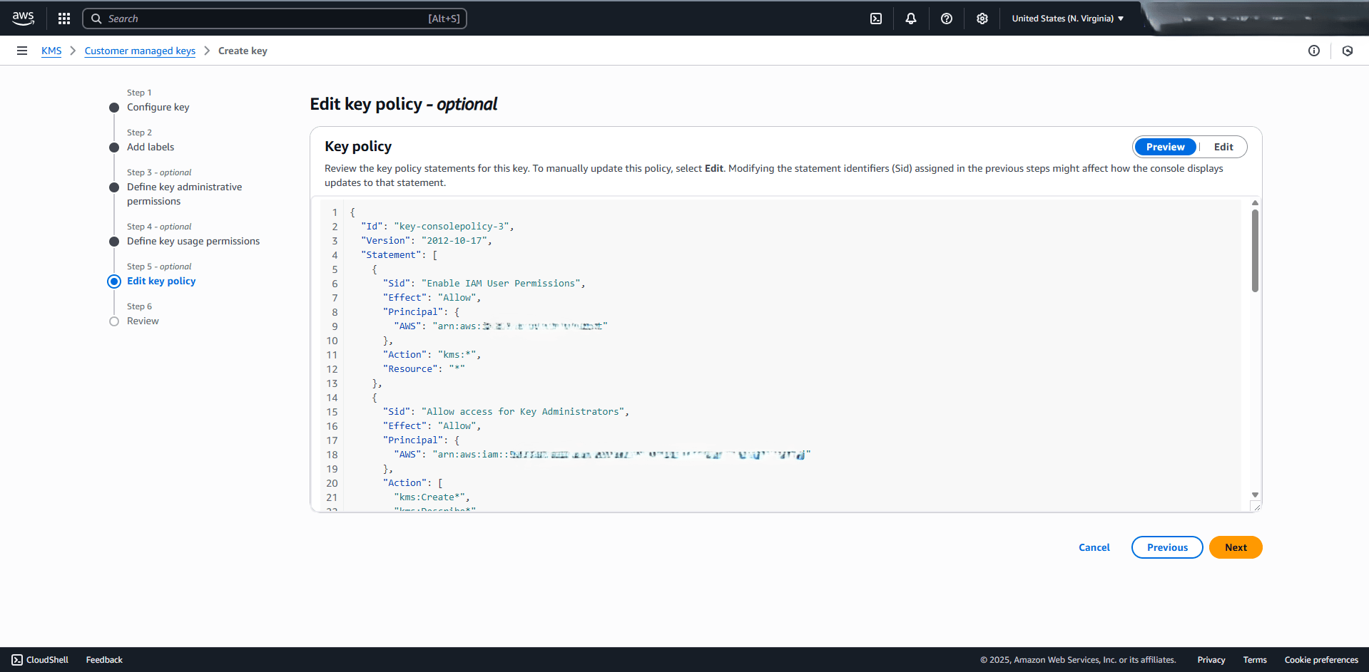 This screenshot shows how to configure a key.