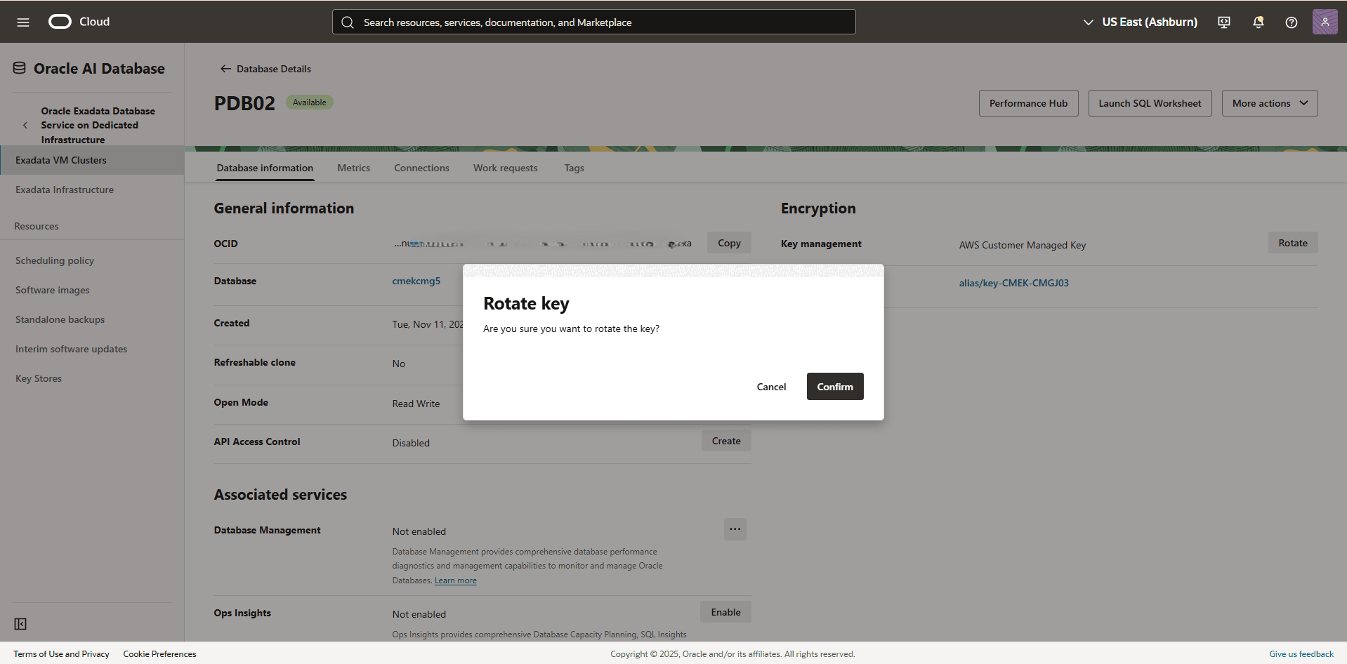 This screenshot shows how to rotate a key.