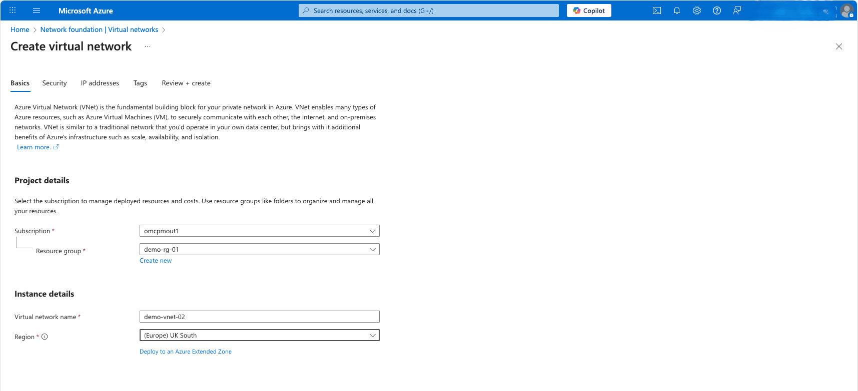 This screenshot shows the steps to create a virtual network with delegated subnet. This screenshot shows the steps to create a virtual network with delegated subnet.