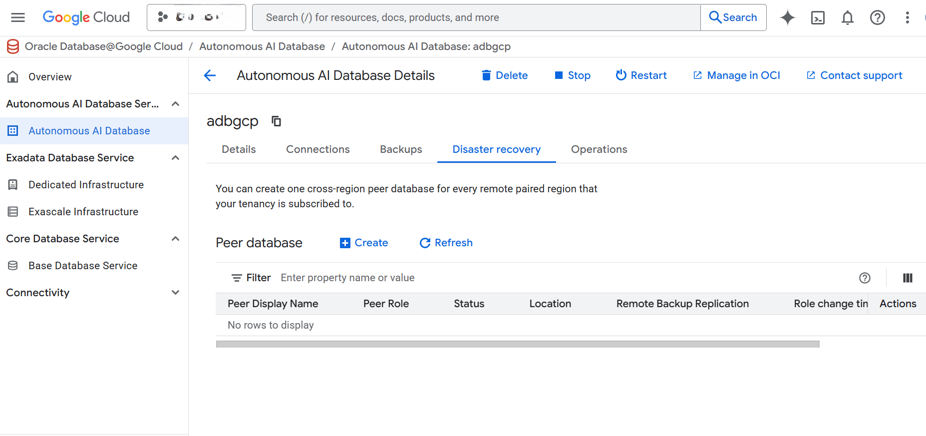 This screenshot shows how to perform a disaster recovery. This screenshot shows how to perform a disaster recovery.