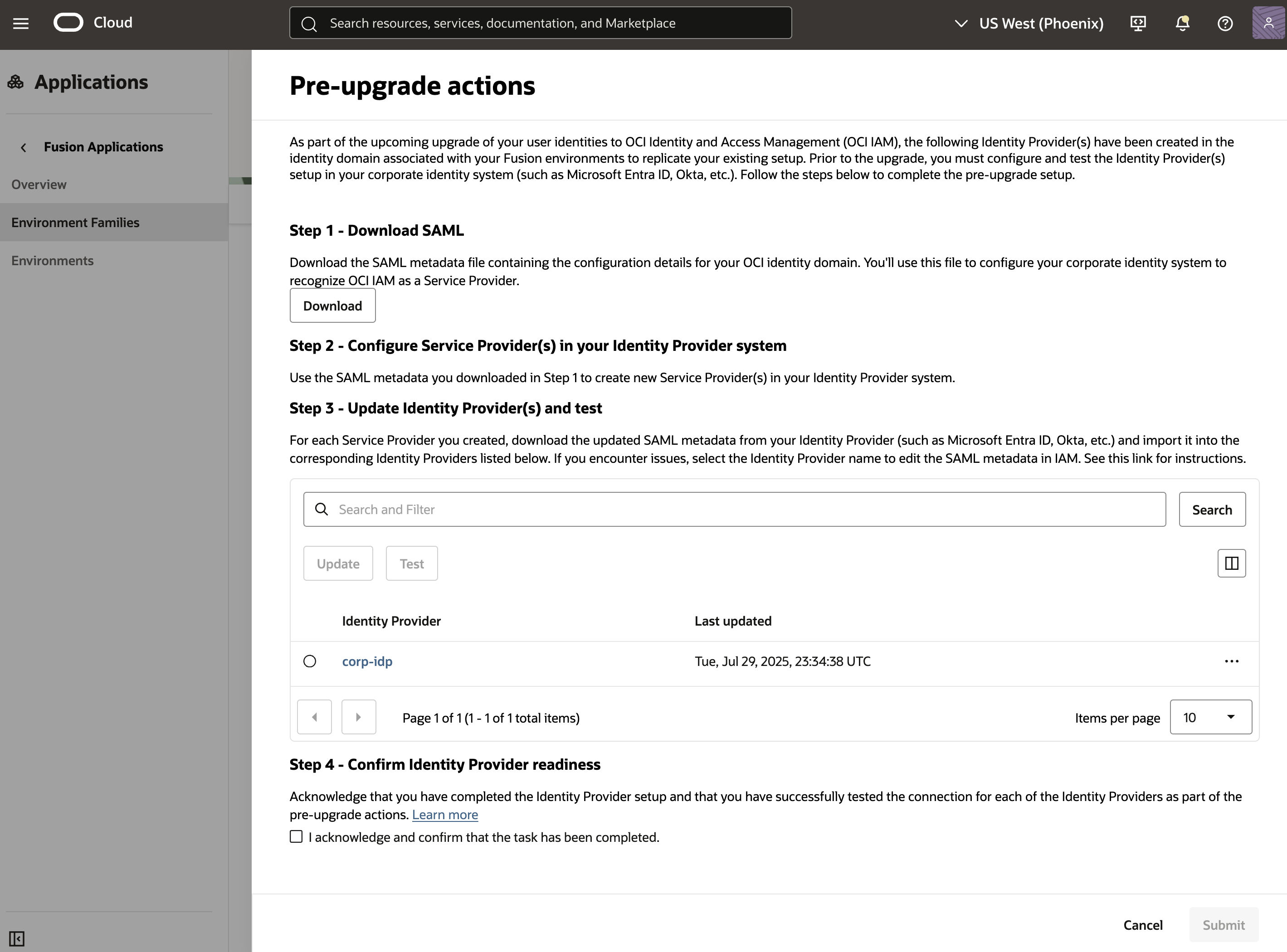 Pre-upgrade actions