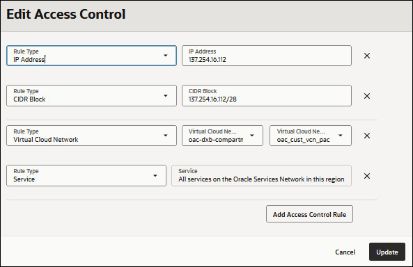 Description of oac-console-acl.jpg follows