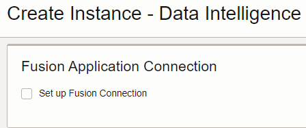 Deselect Set up Fusion Connection check box