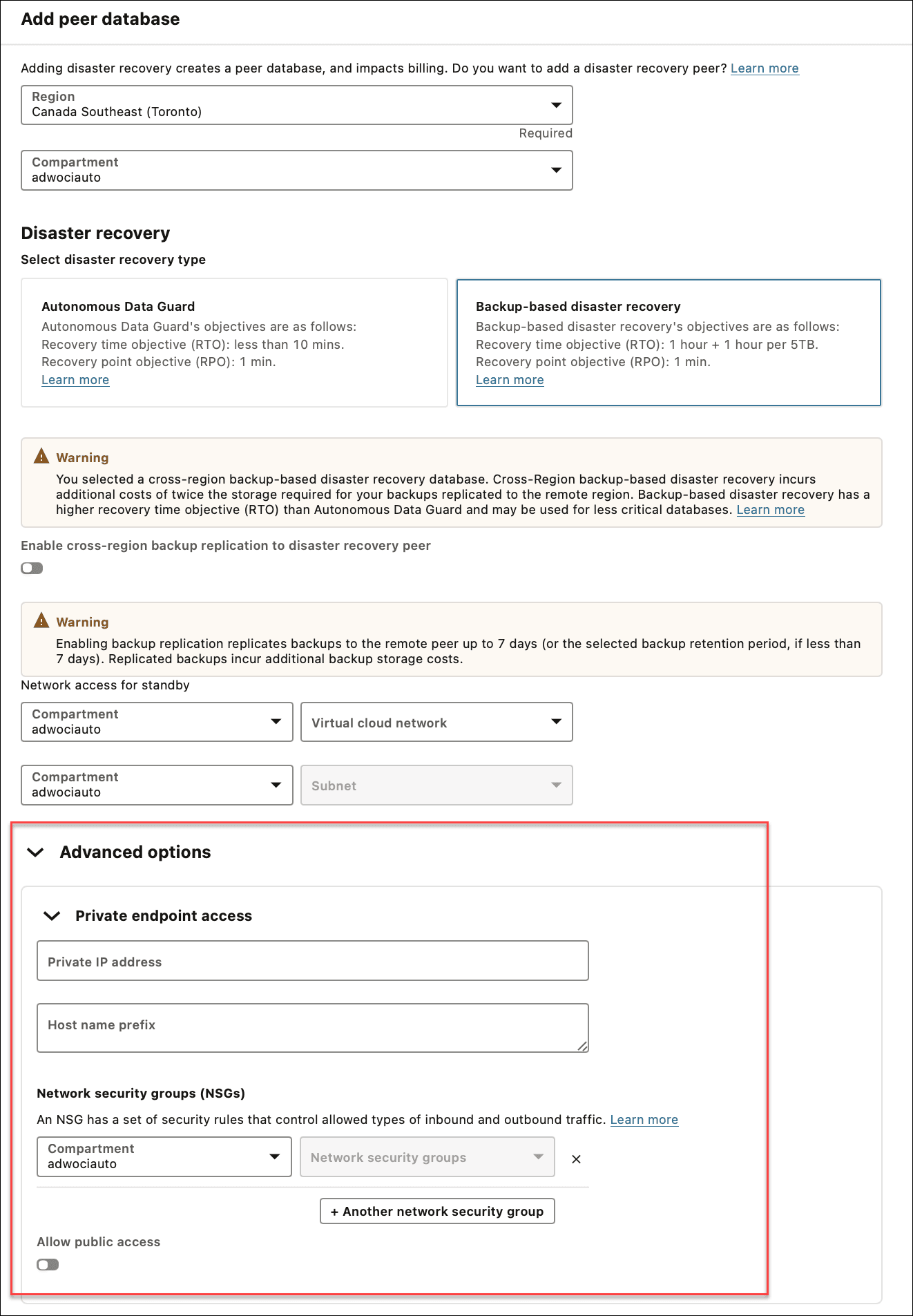 Description of adb_create_cross_region_peer_private_endpoint.png follows