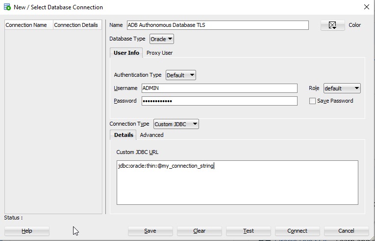 Description of adb_connect_sqldev_db21_tls.png follows