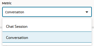 The Conversation option in the Metric filter.