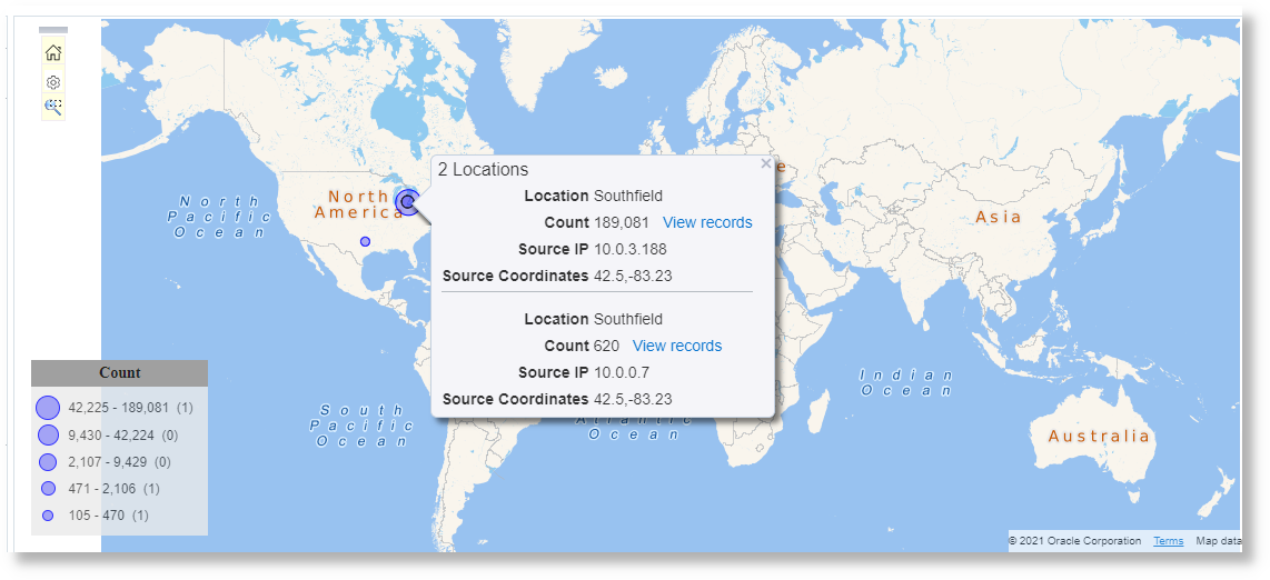 use eval statement to supply geo-location values