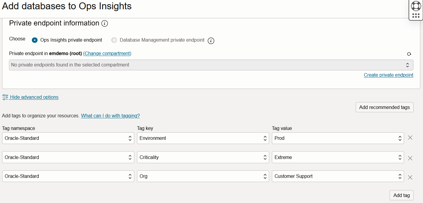 Import Oracle-Standard Tags