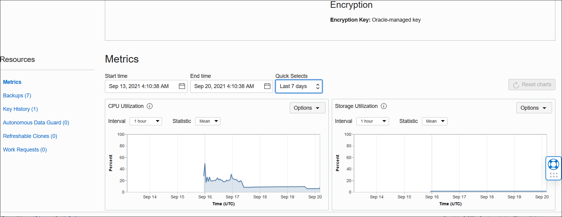 Images shows the Autonomous Database home page.