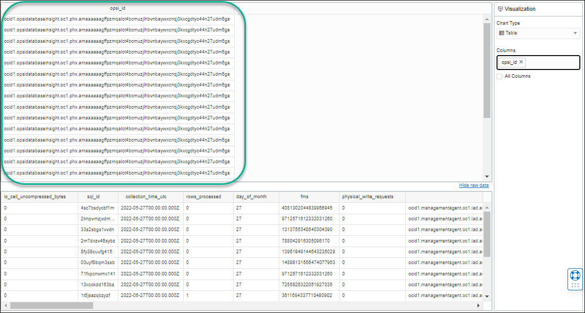 Graphic shows a rendered chart visualization with 1 column.