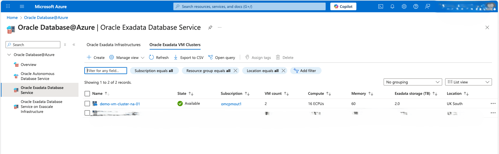 This screenshot shows the last part of creating an Exadata VM Cluster. This screenshot shows the last part of creating an Exadata VM Cluster.