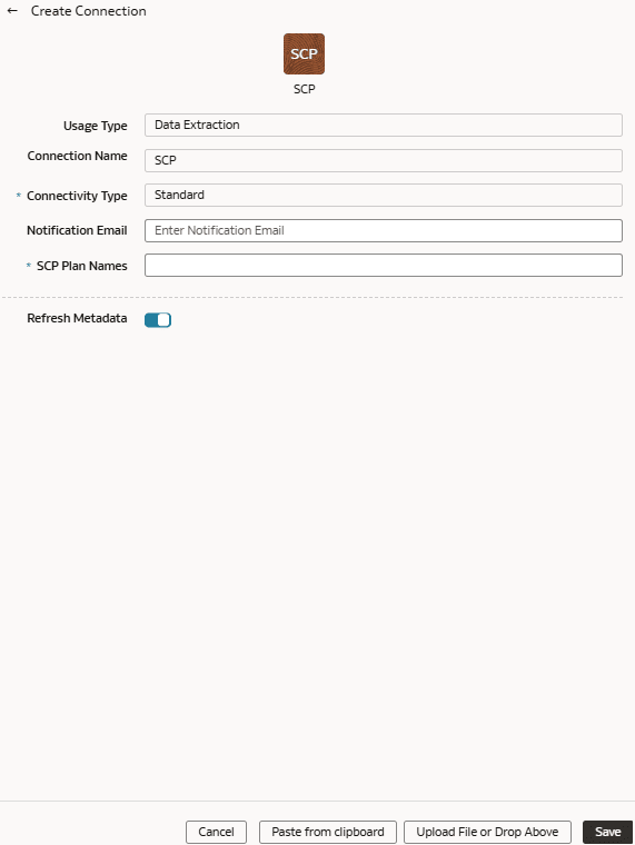 Fusion Supply Chain Planning接続の作成 Fusion Supply Chain Planning接続の作成