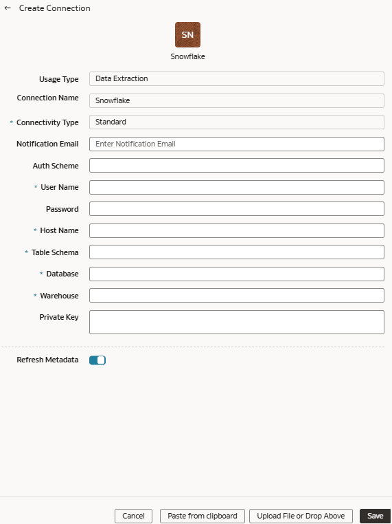 スノーフレーク接続の作成 スノーフレーク接続の作成